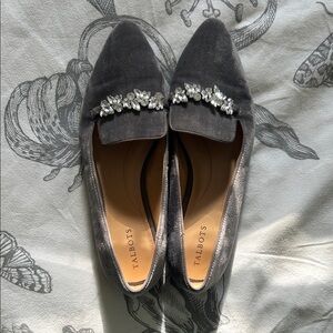 Talbots Charcoal Flats with Crystal Accents